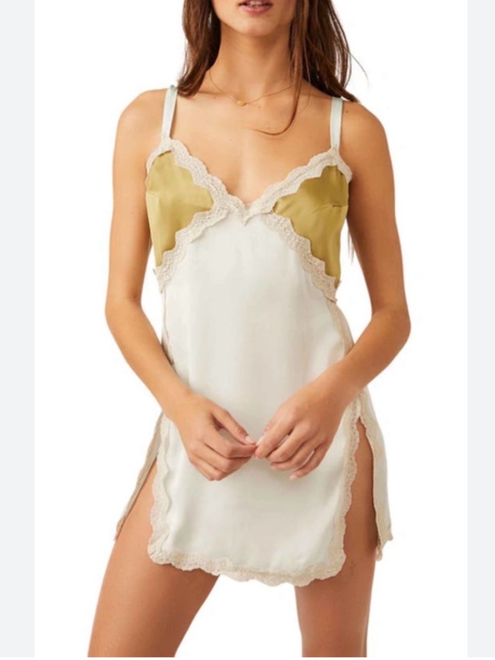 Free People On the rise mini slip in ice combo